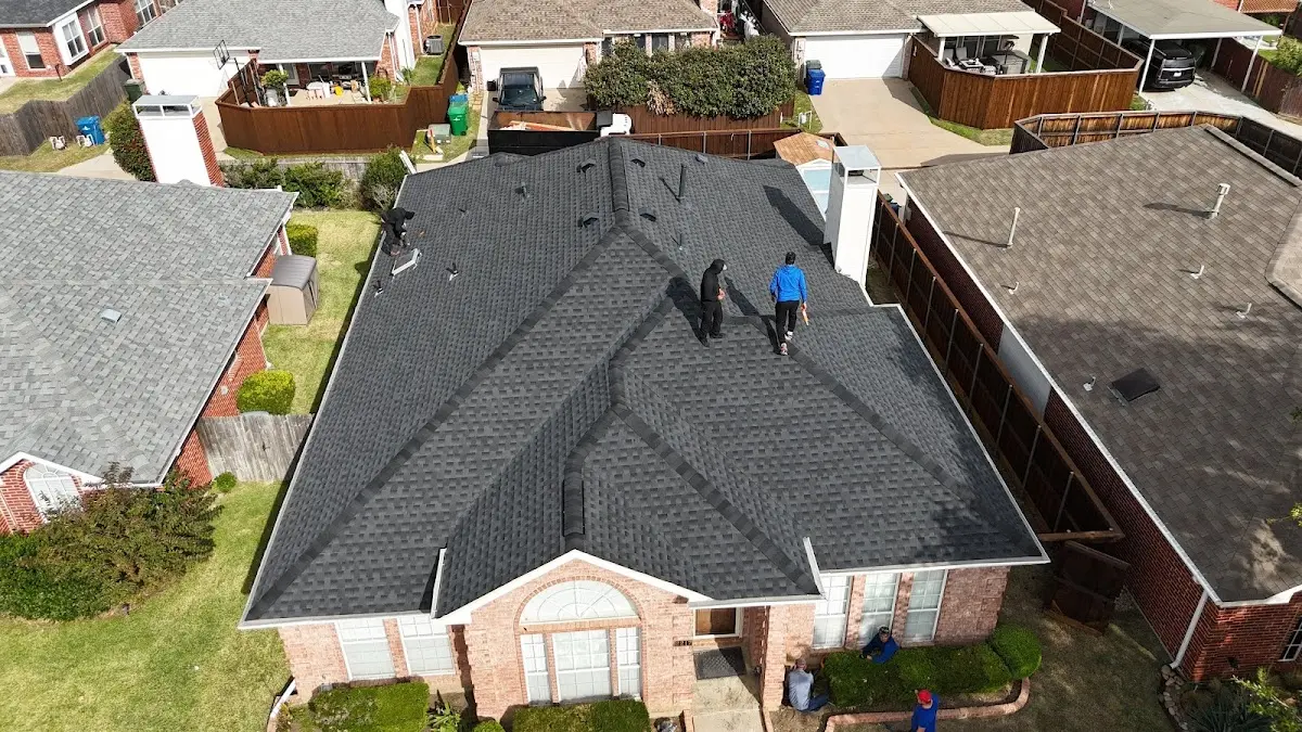 Slate & Tile Roof Repair work in progress on a Purcell property
